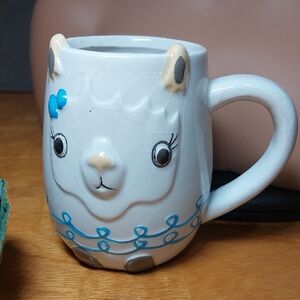 Cute 3D Alpaca Llama Coffee Mug Ceramic White